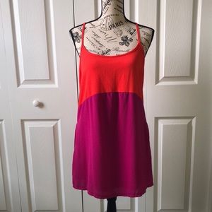 ⭐️Orange and purple colorblock tunic a-line dress